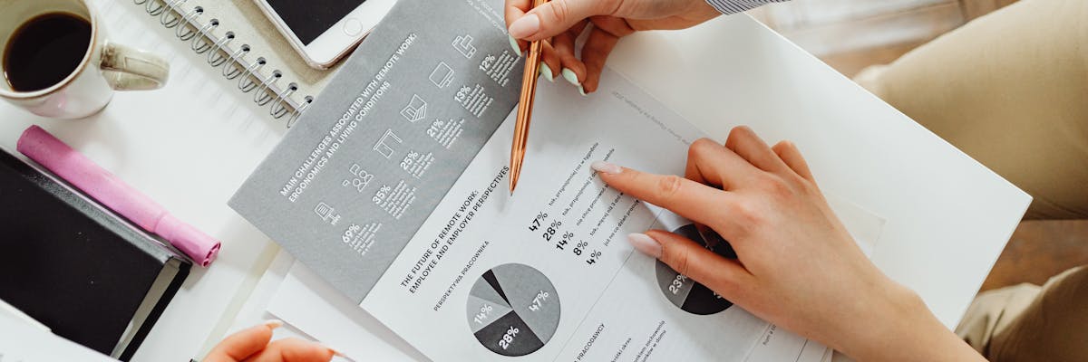 Business professional reviewing sales performance data